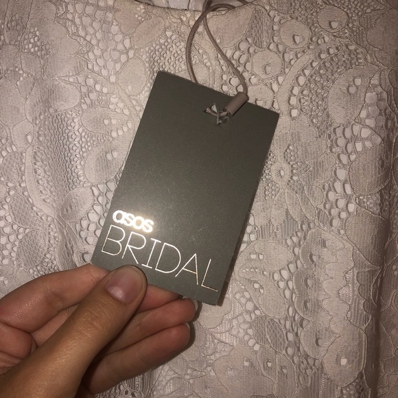 NWT ASOS Bridal Edition Gigi Crop Lace Mini Wedding Dress - Picture 6 of 10